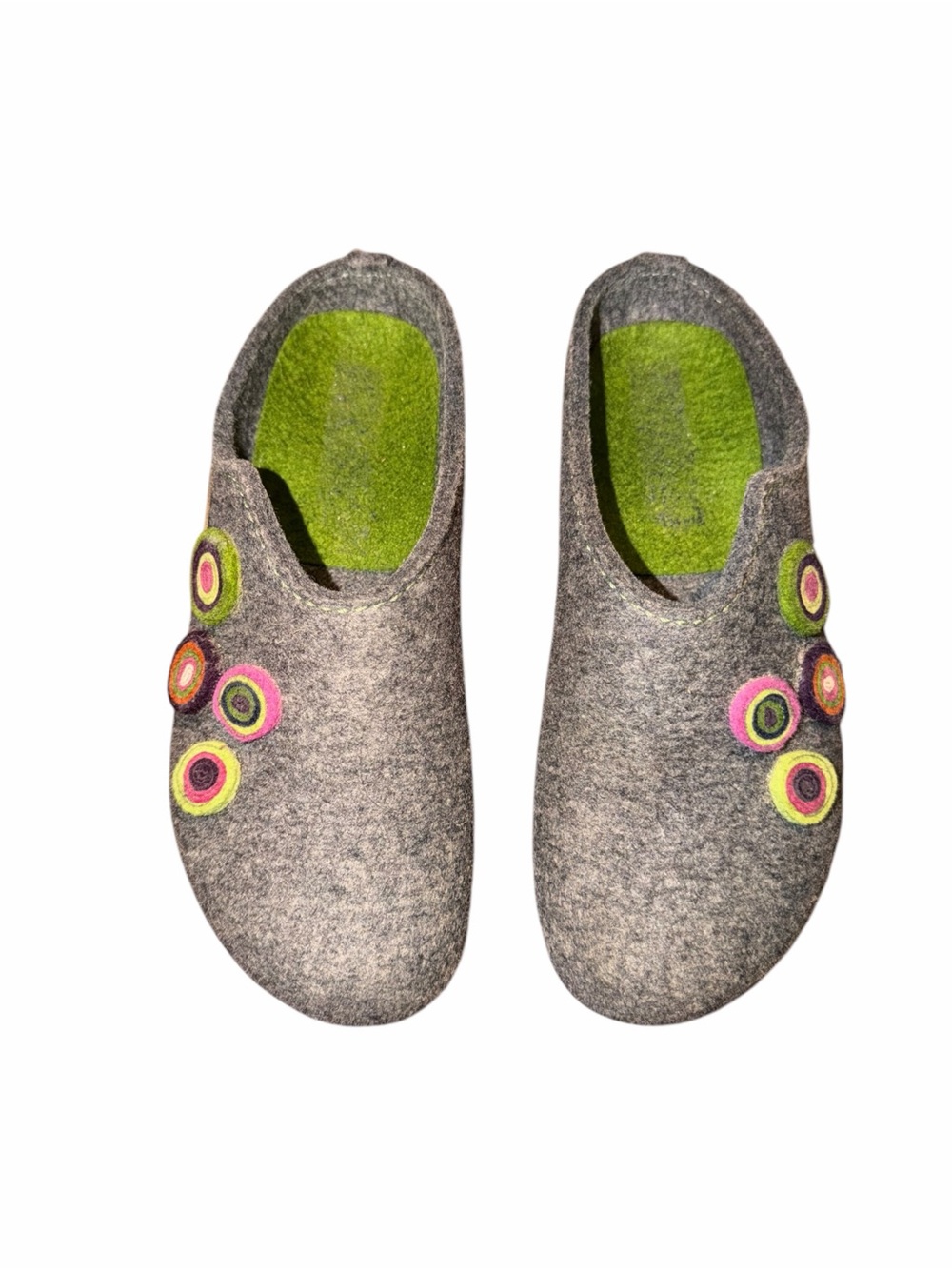 Haflinger Women’s Grizzly Kanon Wool Felt Clogs Gray Multicolor Size EU 39